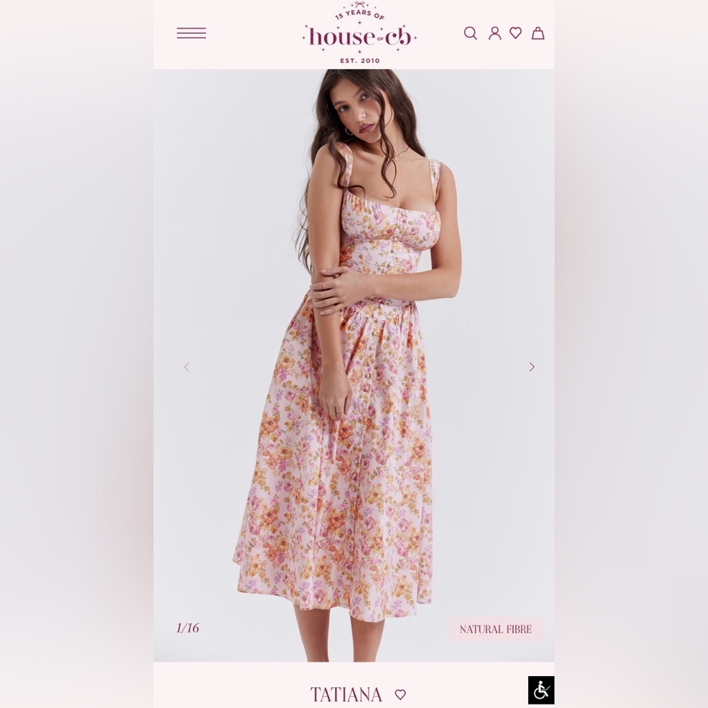House of CB Floral Pink and Orange Maxi Dress